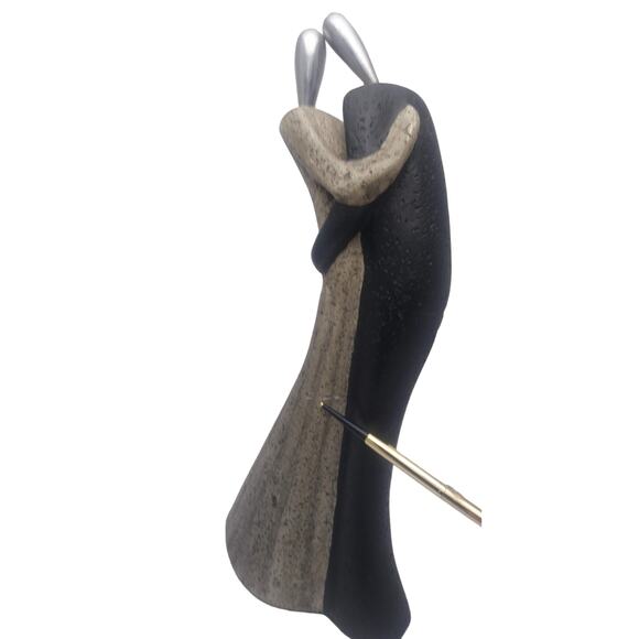 Art Nouveau Inspired Man And Woman Dancing Metal Heads Sculpture - Picture 2 of 6